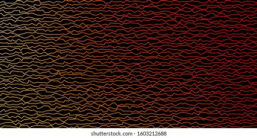 Dark Red, Yellow vector layout with wry lines. Colorful abstract illustration with gradient curves. Pattern for ads, commercials.