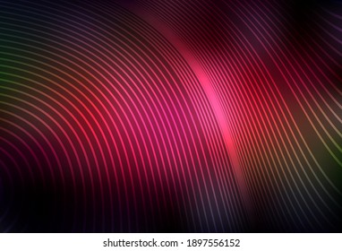 Dark Red, Yellow vector layout with curved lines. Shining colorful illustration in simple curve style. Texture for booklets, leaflets.