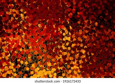 Dark Red, Yellow vector layout with circle shapes. Blurred decorative design in abstract style with bubbles. Pattern for textures of wallpapers.