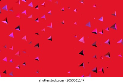 Rojo oscuro, diseño vectorial amarillo con líneas, triángulos. Triángulos sobre fondo abstracto con gradiente colorido. Diseño sencillo para su sitio web.