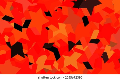 Dark Red, Yellow vector layout with bright stars. Decorative shining illustration with stars on abstract template. Best design for your ad, poster, banner.