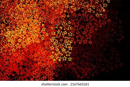 Dark Red, Yellow vector layout with bright stars. Decorative shining illustration with stars on abstract template. Pattern for futuristic ad, booklets.