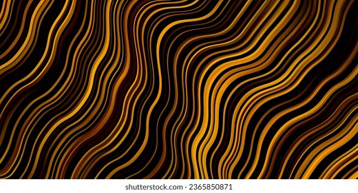 Dark Red, Yellow vector layout with wry lines. Abstract illustration with gradient bows. Best design for your ad, poster, banner.