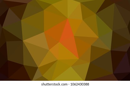 Dark Red, Yellow vector Low poly crystal background. Polygon design pattern. Low poly illustration, low polygon background.