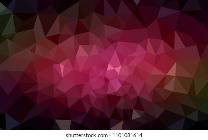 Dark Red, Yellow vector low poly cover. Shining colorful illustration with triangles. A completely new design for your leaflet.