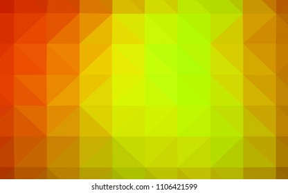 Dark Red, Yellow vector low poly cover. Creative illustration in halftone style with triangles. Template for cell phone's backgrounds.