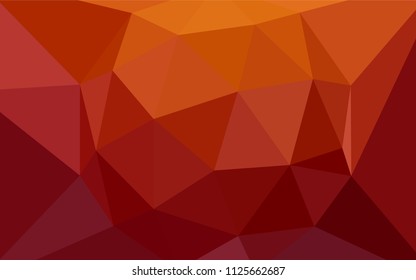 Dark Red, Yellow vector low poly layout. A sample with polygonal shapes. Triangular pattern for your design.
