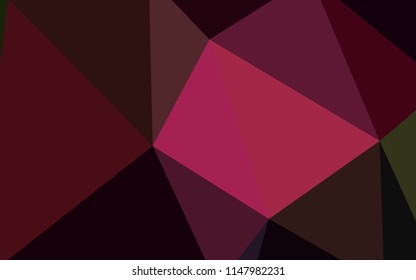 Dark Red, Yellow vector low poly texture. Creative geometric illustration in Origami style with gradient. Brand new design for your business.