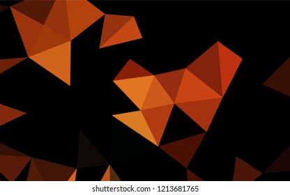 Dark Red, Yellow vector low poly layout. Shining illustration, which consist of triangles. Triangular pattern for your business design.