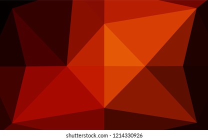 Dark Red, Yellow vector low poly cover. A sample with polygonal shapes. The elegant pattern can be used as part of a brand book.
