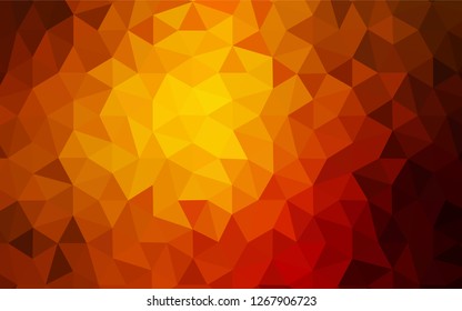 Dark Red, Yellow vector low poly layout. Glitter abstract illustration with an elegant triangles. Completely new template for your banner.