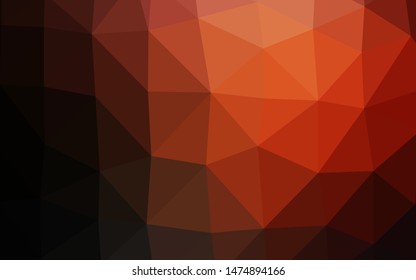 Dark Red, Yellow vector low poly texture. Shining illustration, which consist of triangles. Brand new style for your business design.