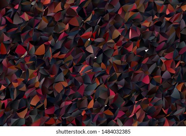 Dark Red, Yellow vector low poly background. Triangular geometric sample with gradient.  Best triangular design for your business.