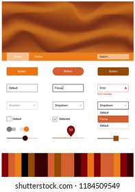 Dark Red, Yellow vector Material Design Kit with liquid shapes. Elegant bright illustration with gradient  in memphis style. This template you can use for websites.