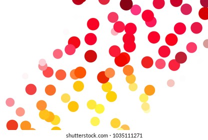 Dark Red, Yellow vector modern geometrical circle abstract background. Dotted texture template. Geometric pattern in halftone style with gradient. 