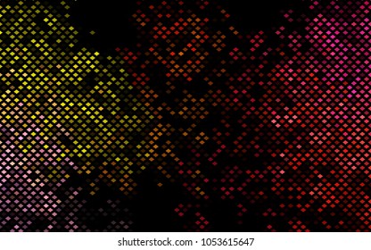 Dark Red, Yellow vector modern geometrical background. Abstract template. Geometric pattern in square style with gradient.