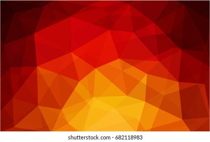 Dark Red, Yellow vector modern geometrical abstract background. Texture, new background. Geometric background in Origami style with gradient. 