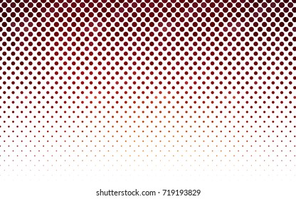 Dark Red, Yellow vector modern geometrical circle abstract background. Dotted texture template. Geometric pattern in halftone style with gradient. 