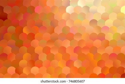 Dark Red, Yellow vector modern geometrical circle abstract background. Dotted texture template. Geometric pattern in halftone style with gradient. 