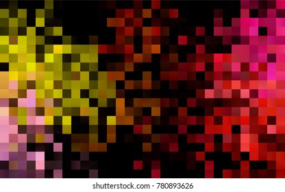 Dark Red, Yellow vector modern geometrical background. Abstract template. Geometric pattern in square style with gradient.