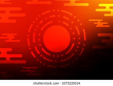 Dark Red, Yellow vector natural elegant template. Colorful abstract illustration with lines in Asian style. A completely new design for your business.