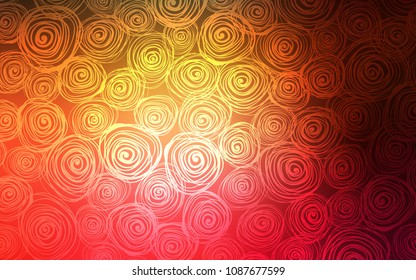 Dark Red, Yellow vector natural abstract pattern. Doodle illustration of roses in Origami style with gradient. The best blurred design for your business.