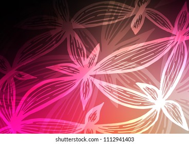 Dark Red, Yellow vector natural abstract background. Colorful illustration in abstract style with doodles and Zen tangles. The pattern can be used for coloring books and pages for kids.