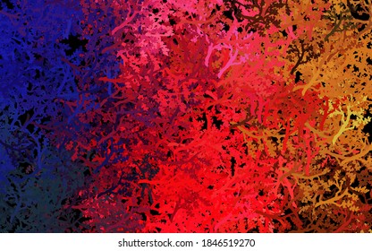 Dark Red, Yellow vector natural artwork with trees, branches. Colorful abstract illustration with trees in doodle style. New design for your business.