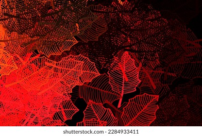 Dark Red, Yellow vector natural pattern with leaves. Colorful abstract illustration with leaves in doodle style. The best design for your business.