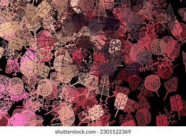 Dark Red, Yellow vector natural artwork with trees, branches. Illustration with gradient colorful trees. The best design for your business.