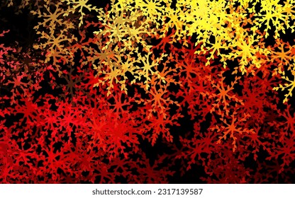 Dark Red, Yellow vector natural backdrop with flowers, leaves. Colorful abstract illustration with leaves in doodle style. New design for your business.