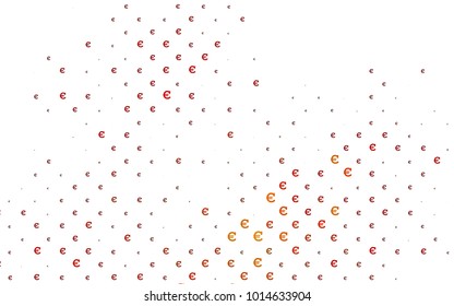Dark Red, Yellow vector pattern with symbols of Euro. Blurred design in simple style with symbols of Euro. Best design for your ad, poster, banner of BTC money.