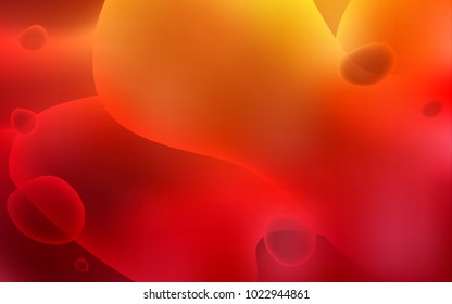 Dark Red, Yellow vector pattern with bent ribbons. A sample with blurred bubble shapes. Pattern for your business design.