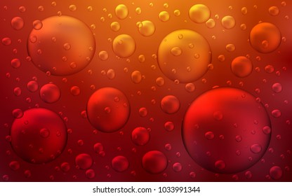 Dark Red, Yellow vector pattern with spheres. Blurred bubbles on abstract background with colorful gradient. Pattern can be used as texture of water, rain drops.