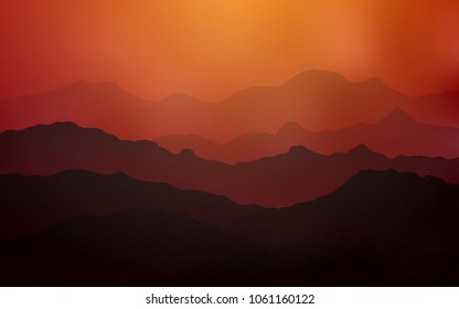 Dark Red, Yellow vector pattern with lines, ovals. Blurred geometric sample with gradient bubbles.  The elegant pattern for brand book.