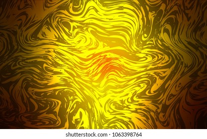 Dark Red, Yellow vector pattern with liquid shapes. Creative illustration in halftone marble style with gradient. Brand-new design for your ads, poster, banner.