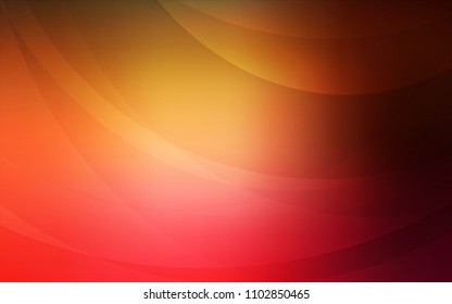 Dark Red, Yellow vector pattern with lines, ovals. Blurred geometric sample with gradient bubbles.  Marble style for your business design.