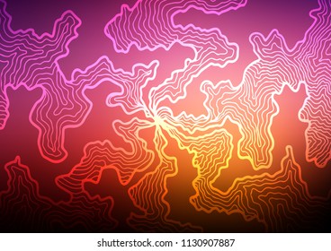 Dark Red, Yellow vector pattern with lines, ovals. Creative illustration in halftone marble style with gradient. Marble style for your business design.
