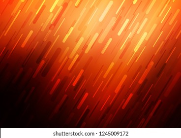 Dark Red, Yellow vector pattern with narrow lines. Decorative shining illustration with lines on abstract template. The pattern can be used for busines ad, booklets, leaflets
