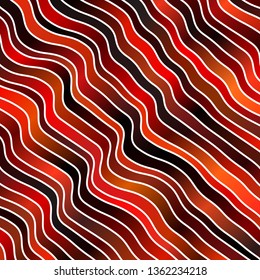 Dark Red, Yellow vector pattern with wry lines. Gradient illustration in simple style with bows. Pattern for websites, landing pages.