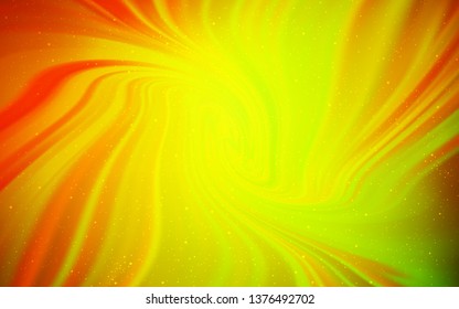 Dark Red, Yellow vector pattern with night sky stars. Glitter abstract illustration with colorful cosmic stars. Pattern for astronomy websites.