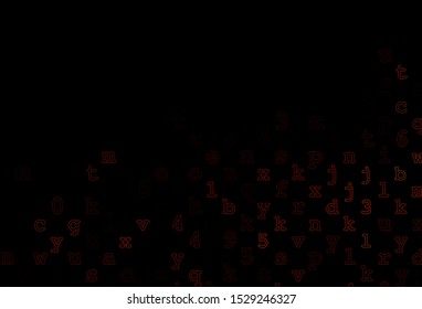 Dark Red, Yellow vector pattern with ABC symbols. Blurred design in simple style with signs of alphabet. The pattern can be used as ads, poster, banner for books.