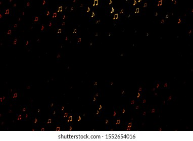 Dark Red, Yellow vector pattern with music elements. Modern abstract illustration with melody keys. Modern design for wallpapers.
