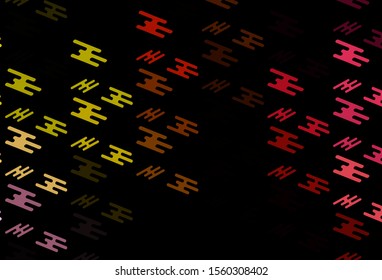 Dark Red, Yellow vector pattern with narrow lines. Decorative shining illustration with lines on abstract template. Smart design for your business advert.