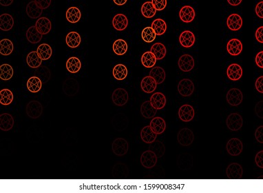 Dark Red, Yellow vector pattern with magic elements. Illustration with magical signs of spiritual power. Design for magic, spiritual events.