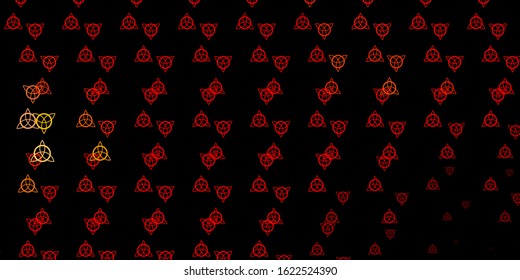 Dark Red, Yellow vector pattern with magic elements. Abstract illustration with gothic gradient shapes. Background for esoteric, mystic designs.