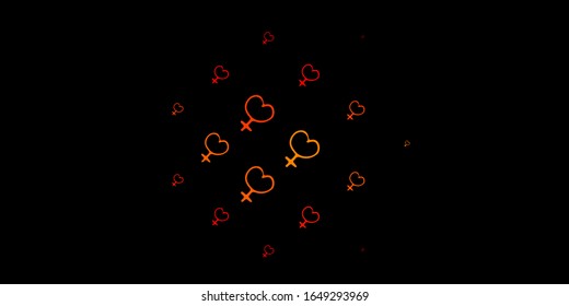 Dark Red, Yellow vector pattern with feminism elements. Colorful feminism symbols with a gradient in modern style. Best design to show the power of women.