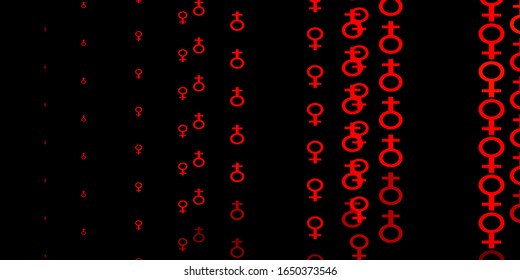 Dark Red, Yellow vector pattern with feminism elements. Abstract illustration with a depiction of women's power. Design for International Women’s Day.