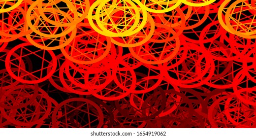 Dark Red, Yellow vector pattern with magic elements. Abstract illustration with gothic gradient shapes. Best design halloween events.