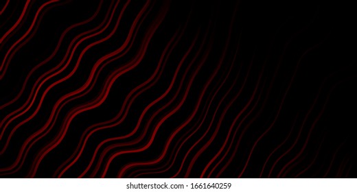 Dark Red, Yellow vector pattern with bent lines. Colorful abstract illustration with gradient lines. A completely new template for your design.